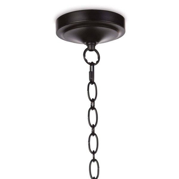 Black chain of a white scalloped ceramic pendant light